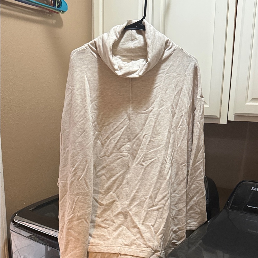 Elegant Beige Cowl Neck Sweater